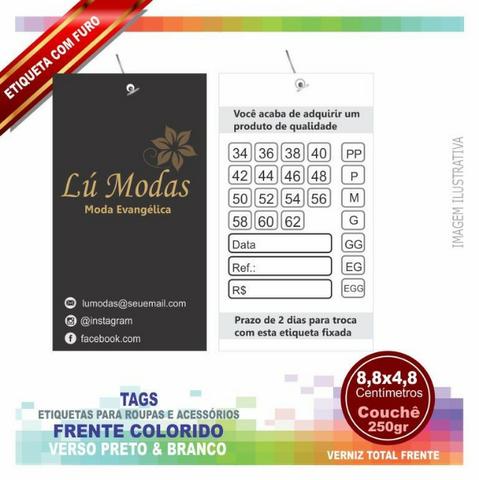 Tags Personalizadas Etiquetas Para Roupas E Brindes - Foto 4