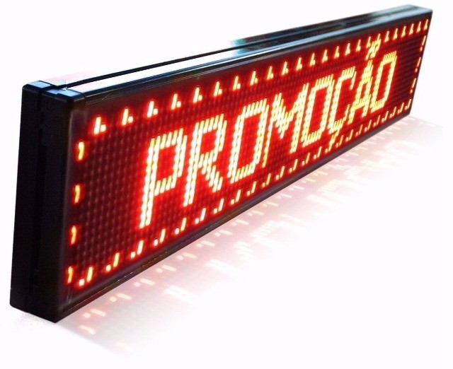 Painel LED Letreiro Luminoso Digital Bivolt 100x20cm Programável  - Foto 4