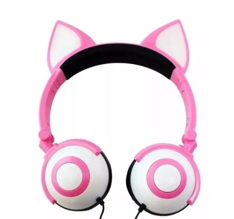 Fone De Ouvido Com Fio Orelha Gatinho Com Led - 868 - Foto 2