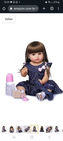 Boneca Bebe Reborn Girafinha 48cm Corpo 100% Silicone - Cor: ; Tamanho: 48;