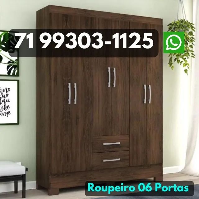 Guarda Roupa Casal 06 Portas - Entrego Hoje