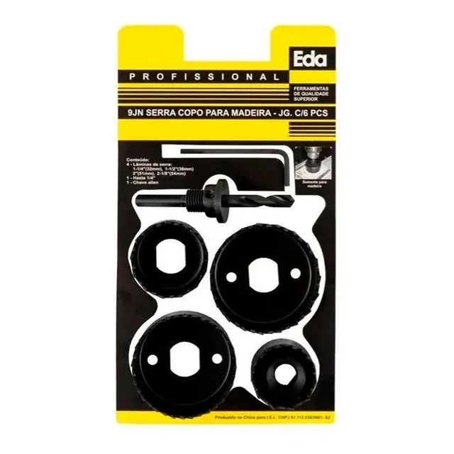 Kit serra copo aço carbono para madeira 32 mm a 54 mm 6 peças promoção - Foto 6