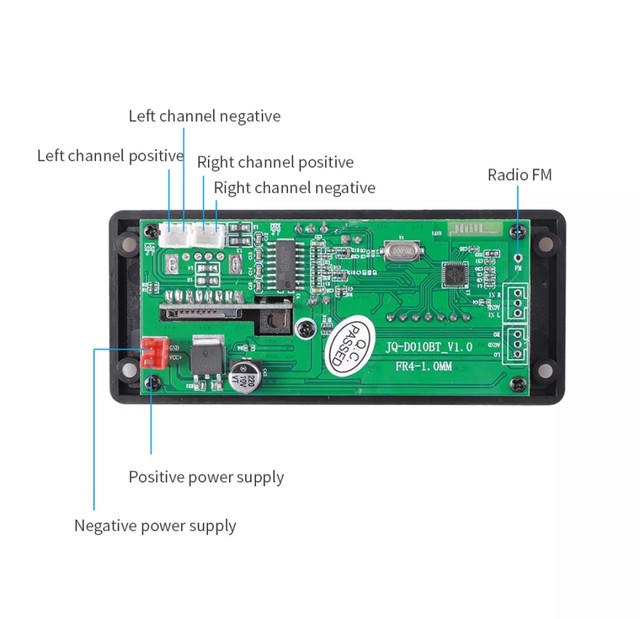 Decodificador/Amplificado 50w 2x25w bluetooth,Aux,card,USB,rádio 7v a 15v Gravação  - Foto 6