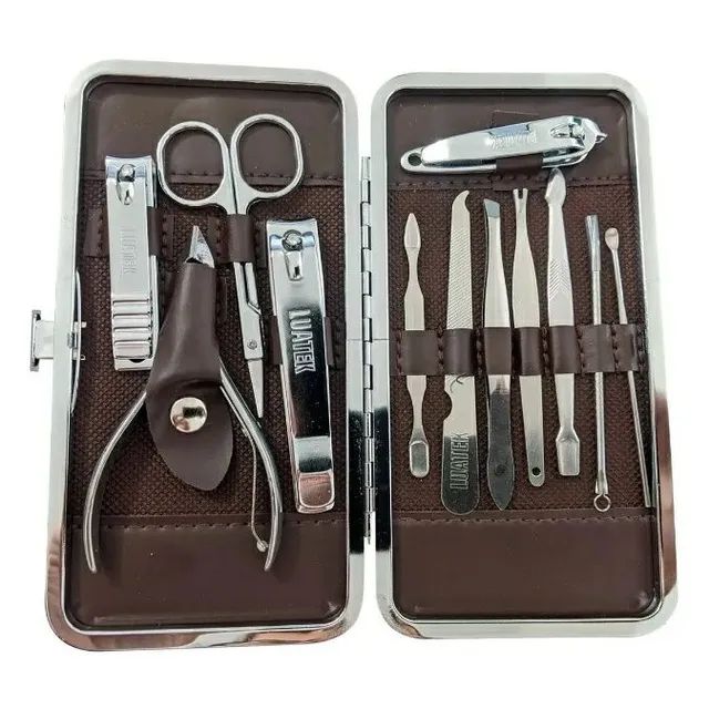 Kit para unha manicure portátil 12 peças aço inox promoção - Foto 4