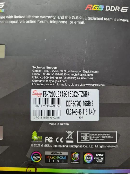 Memória RAM DDR5 7200 Mhz G.Skill Trident Z5 RGB 32GB (16GBx2) Intel XMP 3.0 - Foto 4