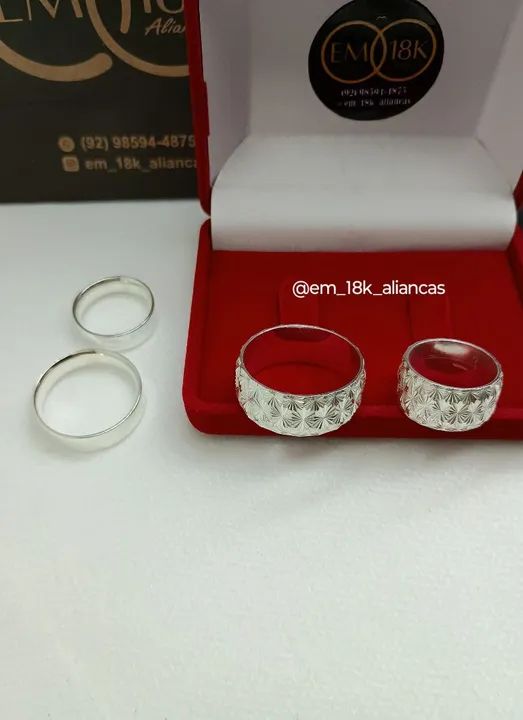 Par de Alianças Em Prata 10mm sob medida ? v - Foto 2