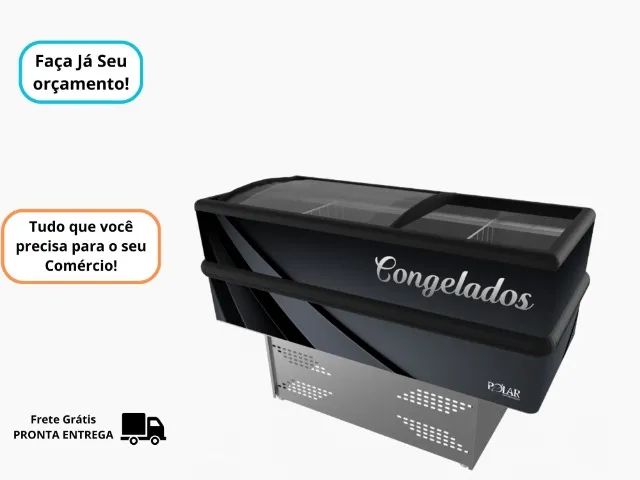 Ilha de Congelados Vidro curvo