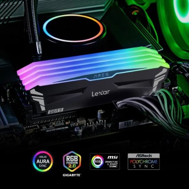 Memória RAM Lexar RGB, 32GB (2x16GB), 6400MHz, DDR5, CL32, Nova, Lacrada - Foto 2