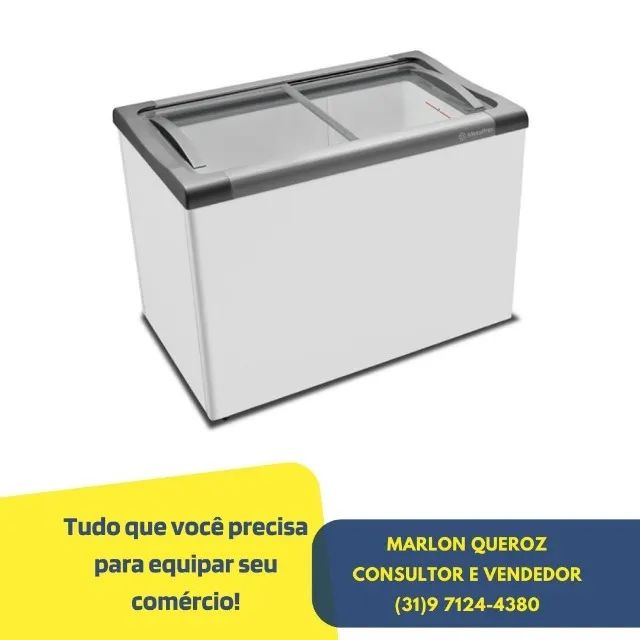 Freezer Dupla Ação Tampa Vidro Industrial