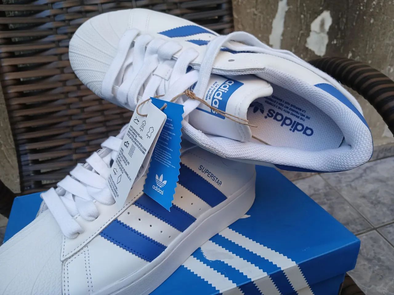 Tenis Adidas Superstar Branco e Azul Calcados Jardim Brasil Zona Norte Sao Paulo 1357449564 OLX