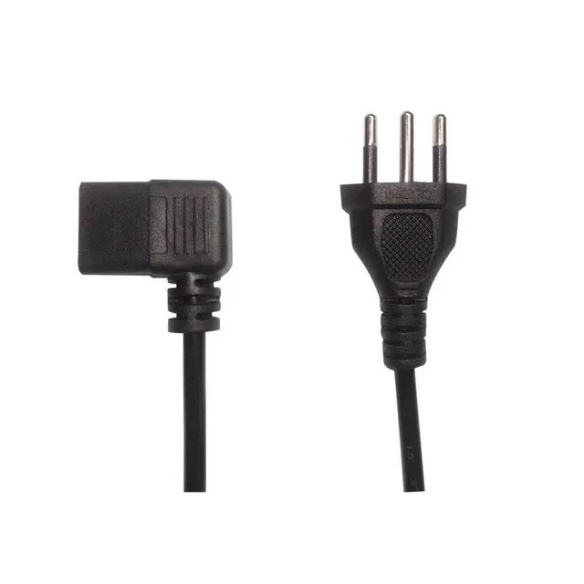 Cabo de Força Tripolar em L 90° PC Computador Monitor 3 Pinos Desktop Fonte 1.8 metros