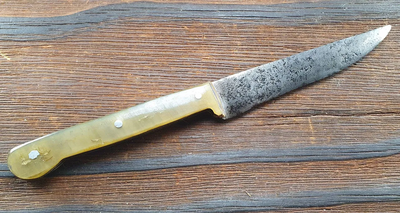 Antiga Faca de Aço Carbono - Ginete - 23,5cm