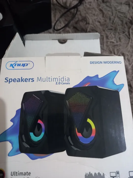 Caixas de Som Knup 2.0 Canais com Design Moderno