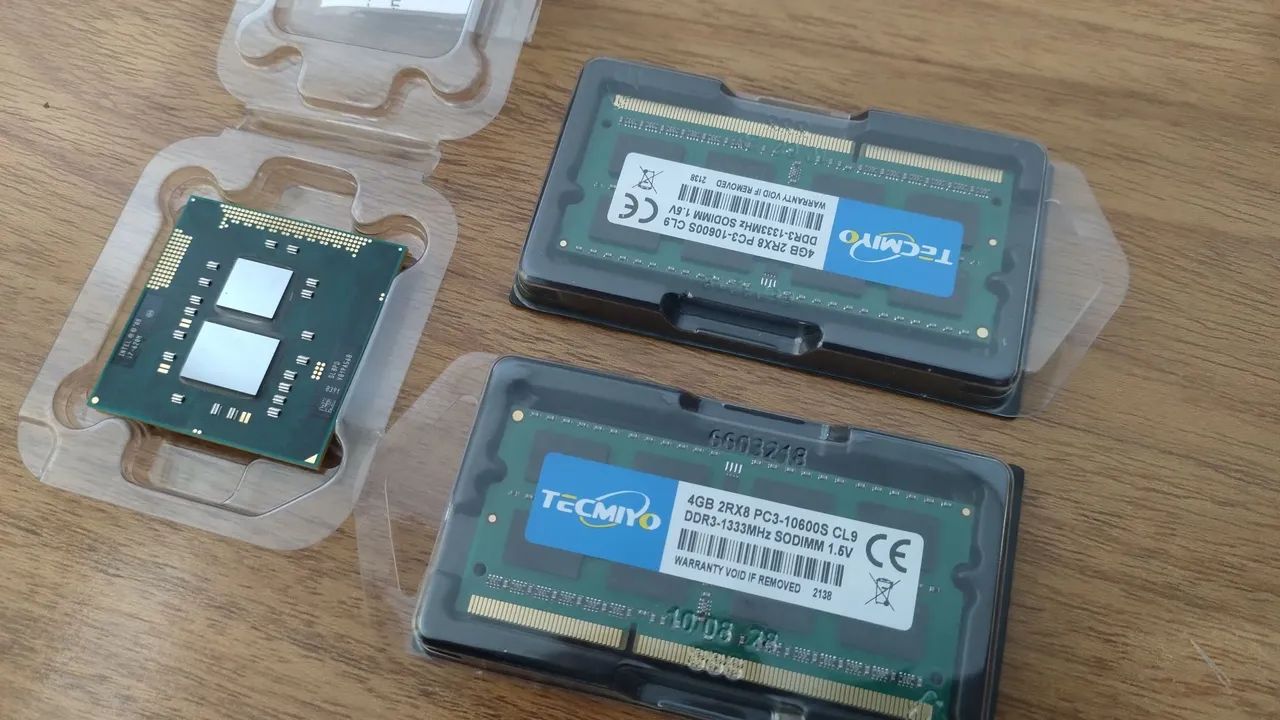 Processador Intel intel core i7 620m 3.3ghz turbo + 2 pente memoria 4gb ddr3 1333 1.5 v. 