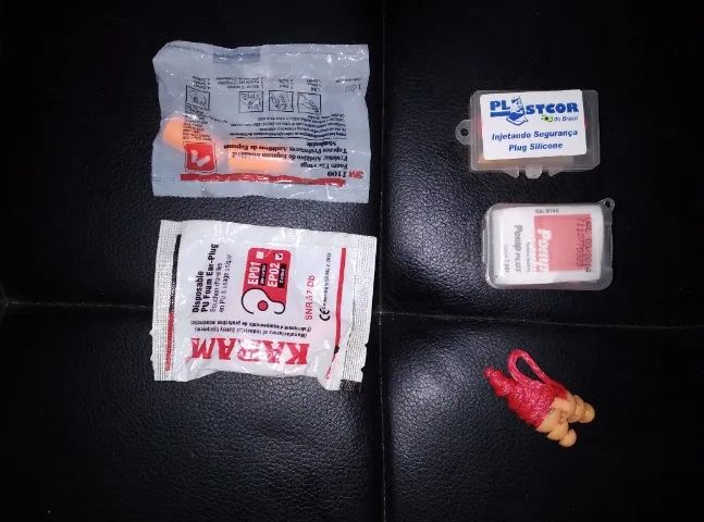 NOVOS NA EMBALAGEM! 5 Protetores Auriculares (Plug de Espuma e Silicone) EPI