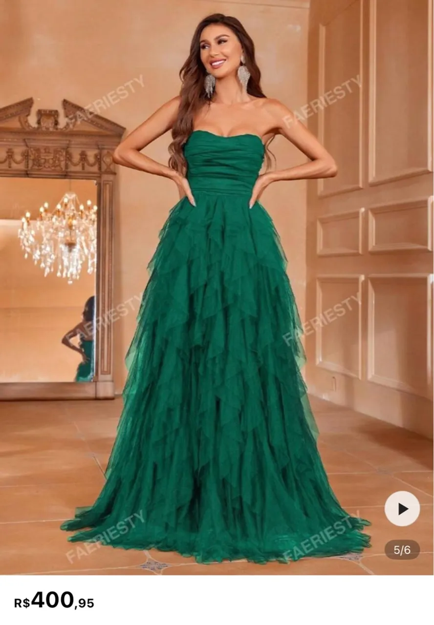 Vestido de festa verde esmeralda Faeriesty