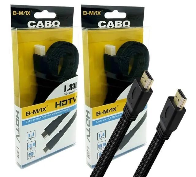 Cabo Hdmi 1.8 Metros B-max 4k Flat Blindado Premium Tv