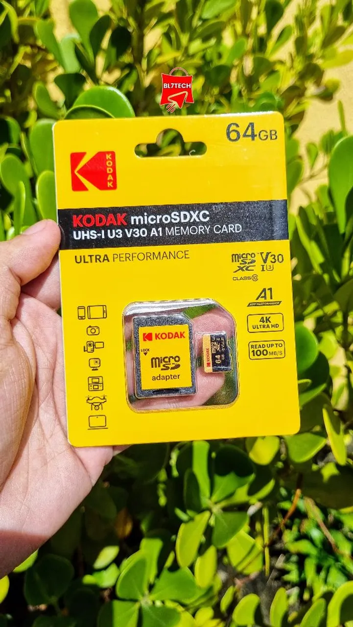 Cartão de Memória MicroSDXC Kodak 64GB UHS-I U3 V30 A1 