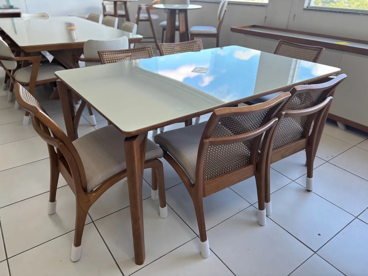 Jogo de mesa nature com cadeiras Itália com palha  - Foto 4
