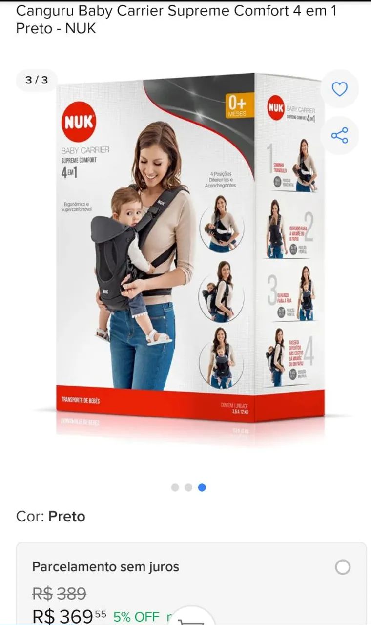 Canguro NUK novo