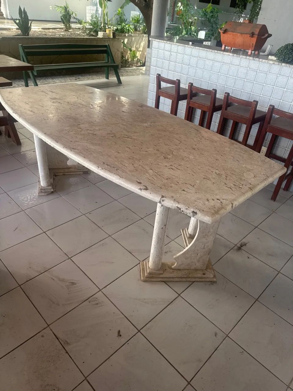 Mesa em Mármore Travertino Romano - Foto 3