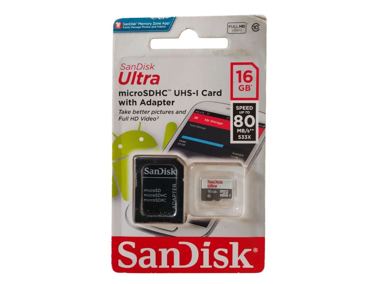 Cartão de Memória SanDisk Ultra 16GB microSDHC UHS-I