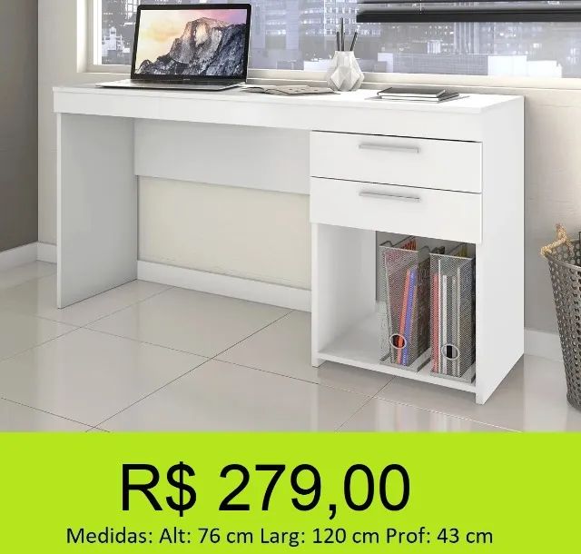 Escrivaninha 2 gavetas - Modernidade e funcionalidade - Foto 4