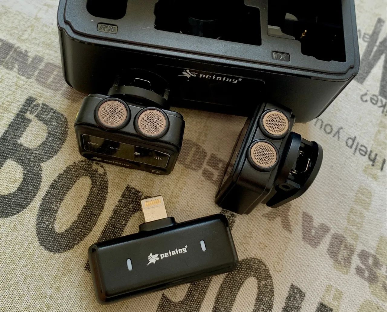 Microfone Sem Fio Peining - Kit Completo - Foto 4