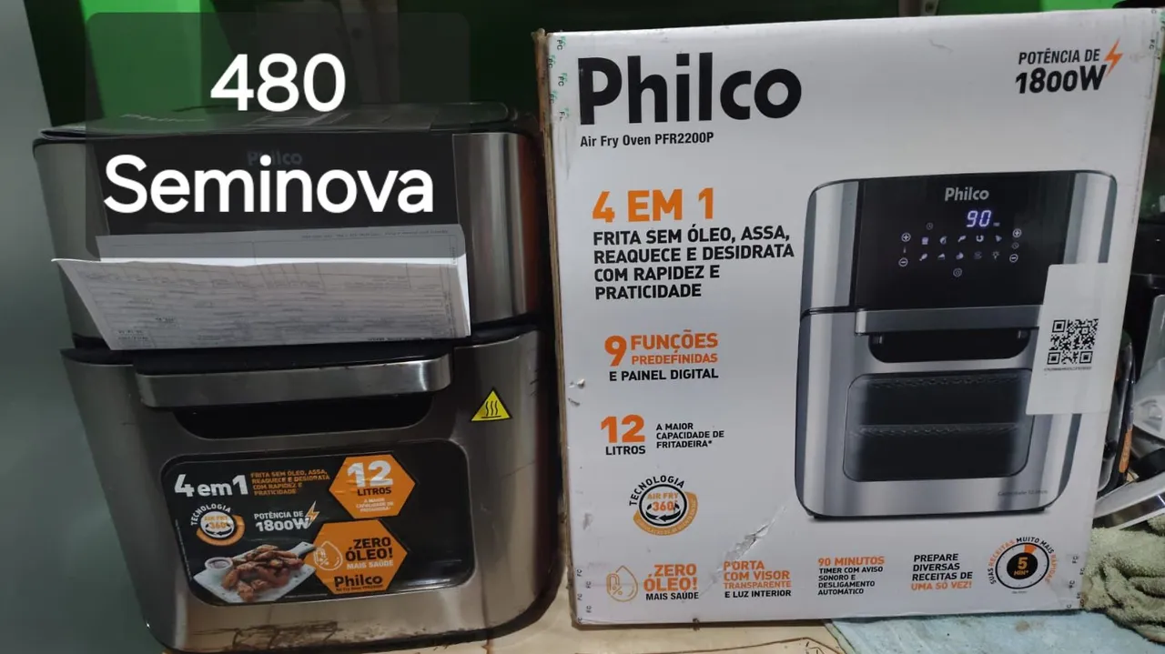 Fritadeira Elétrica Philco Air Fry Oven seminova