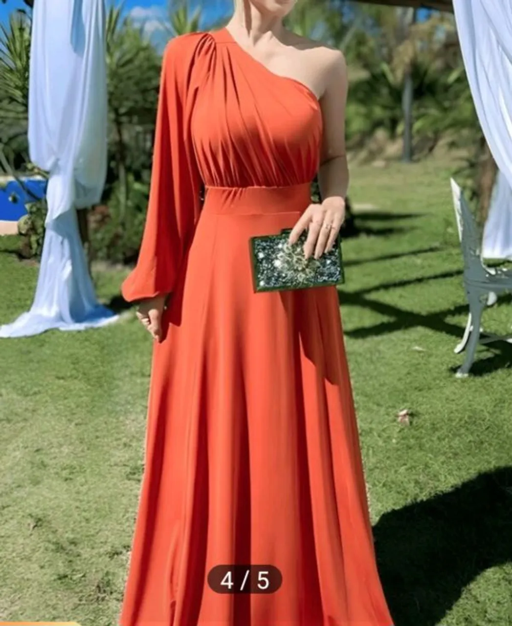 Vestido Longo Terracota Festa
