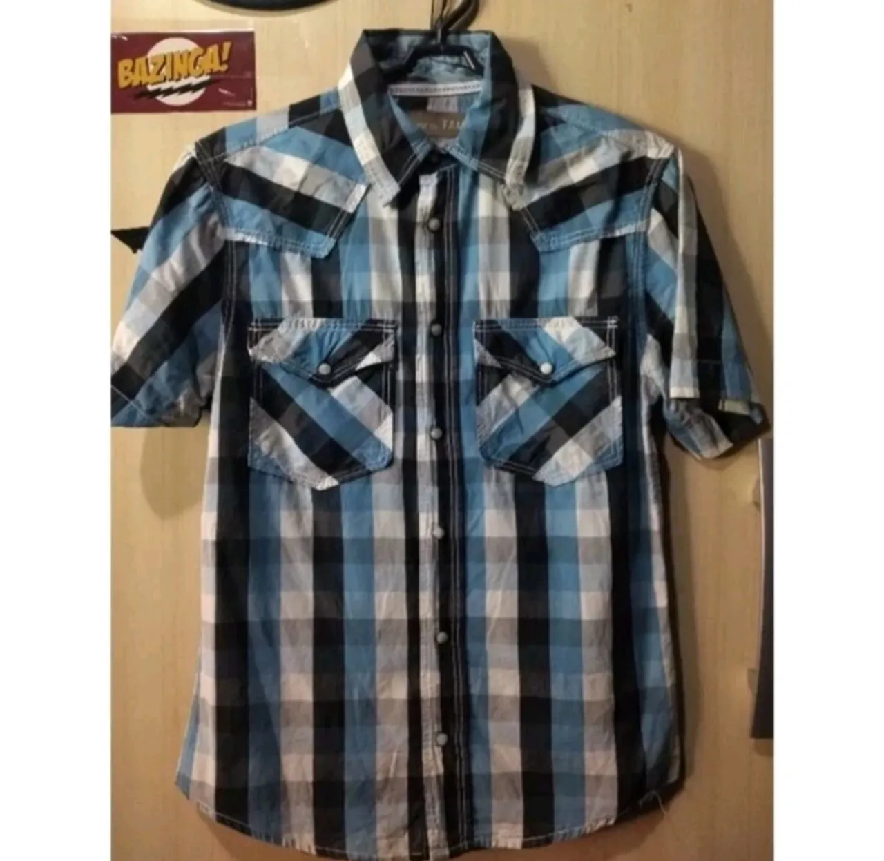 Camisa Xadrez Azul e Preta - P