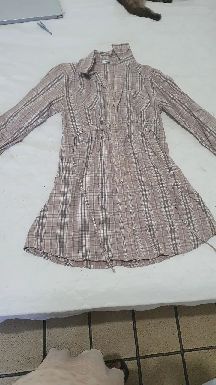 Vestido/ chamise Xadrez Feminino