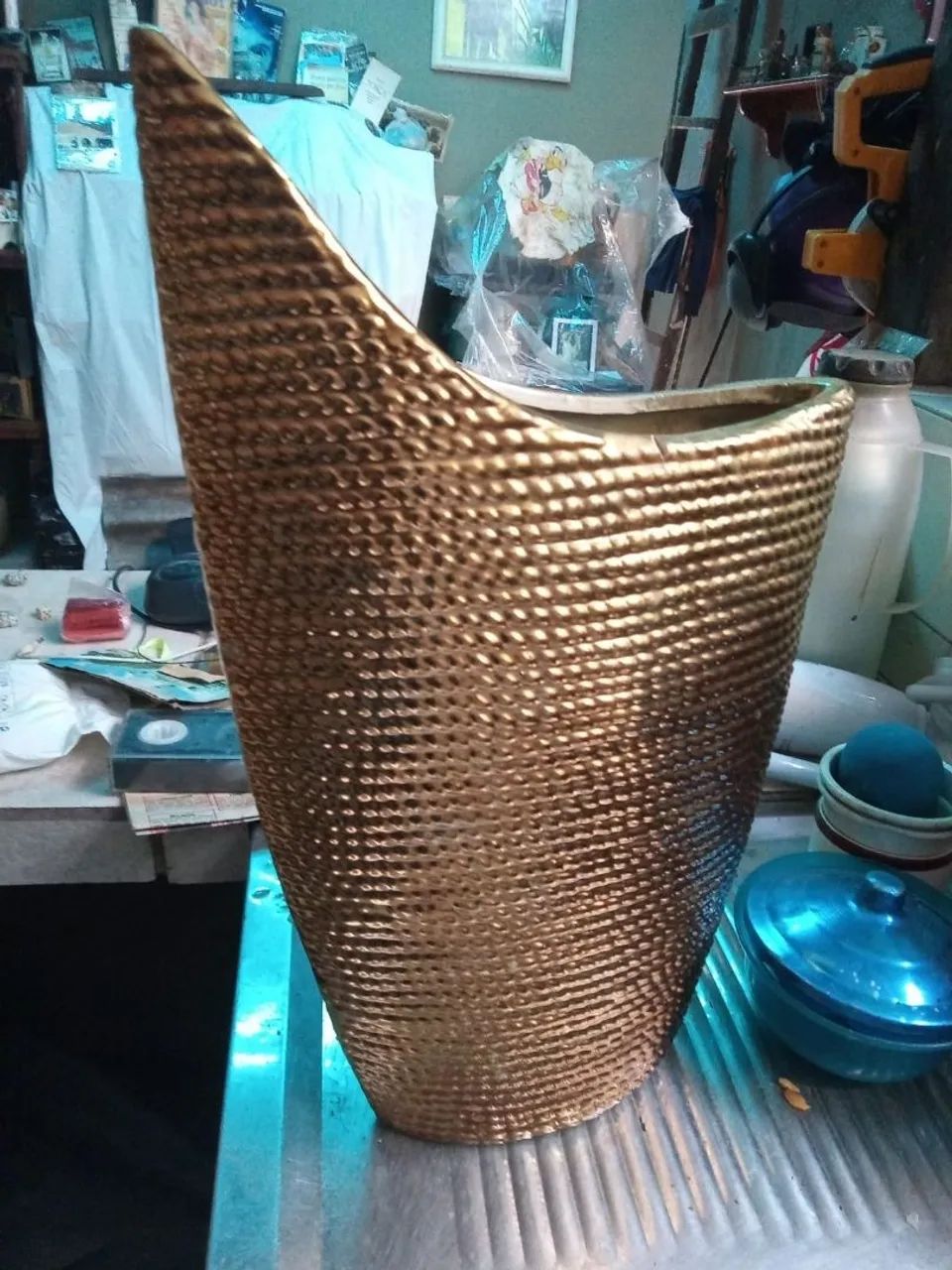 R$75 Vaso trabalhado estilo pirarucu. - Foto 3
