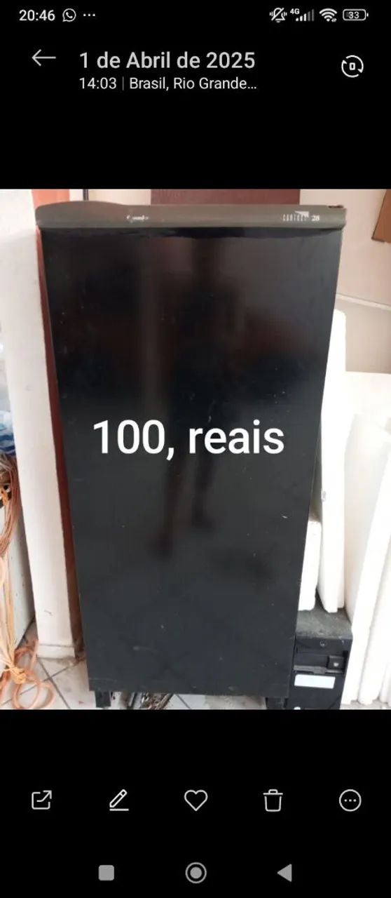 Geladeira 100, para concreto sem gás 