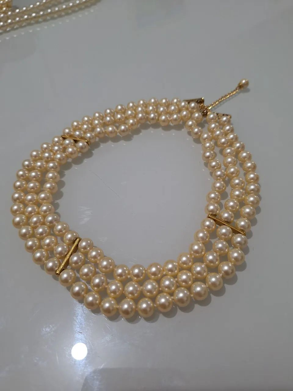 Conjunto de Colar e Bracelete de Pérolas - Foto 4