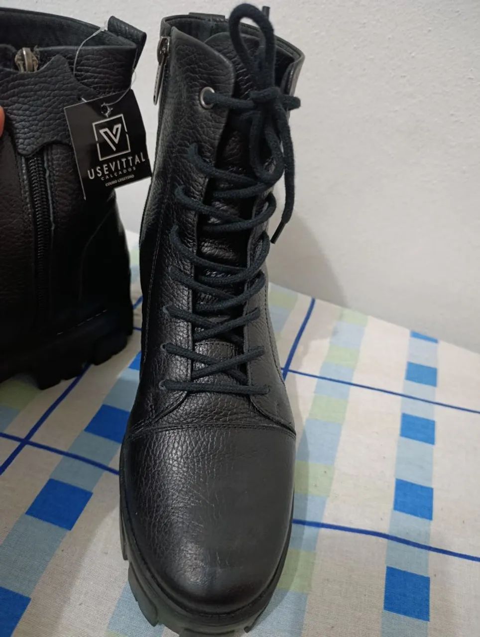 Bota Coturno Couro Tratorada Vittal Buckle N° 41 - Foto 2