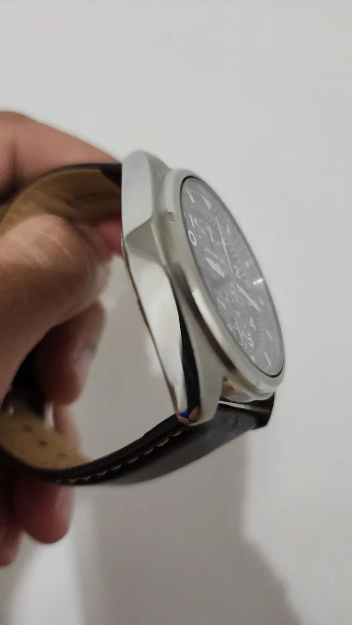 Relógio Seiko cronógrafo pulseira de couro  - Foto 6