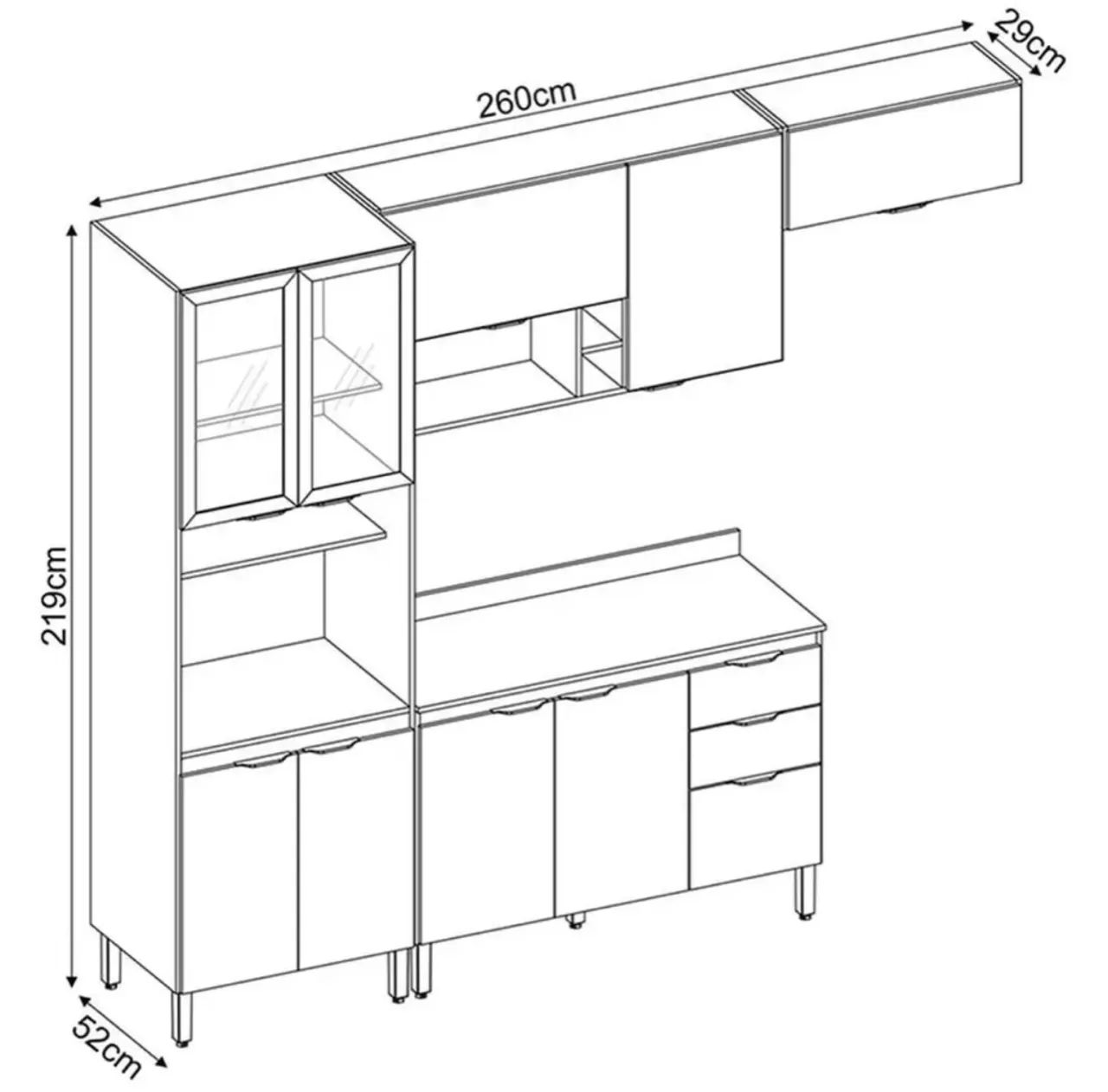 Armário de Cozinha Completo - Design Moderno - Foto 4