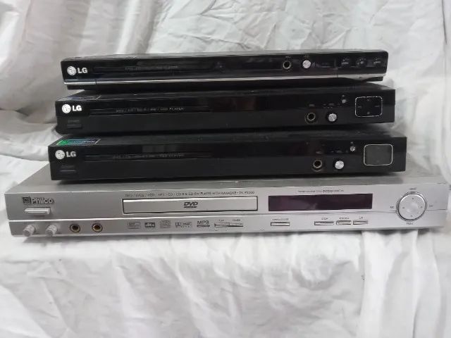 QUATRO APARELHOS DE DVD LG E PHILCO
