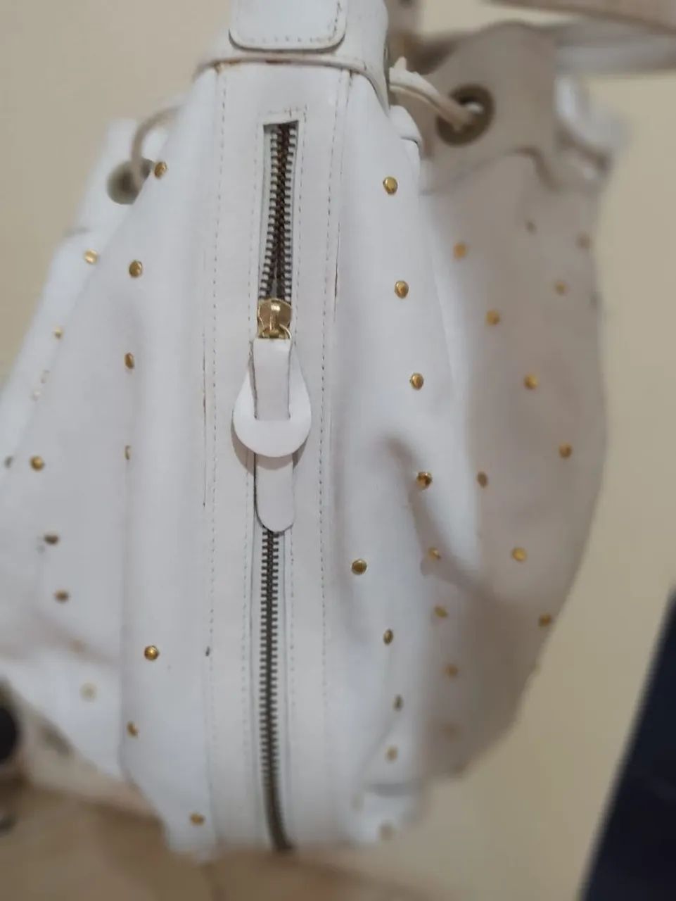 Bolsa de couro na cor branca  - Foto 2