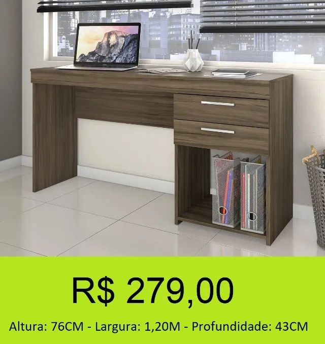 Escrivaninha 2 gavetas - Modernidade e funcionalidade - Foto 3