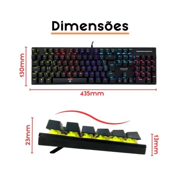 Teclado Gamer Mecânico Switch Blue  knup - Foto 4
