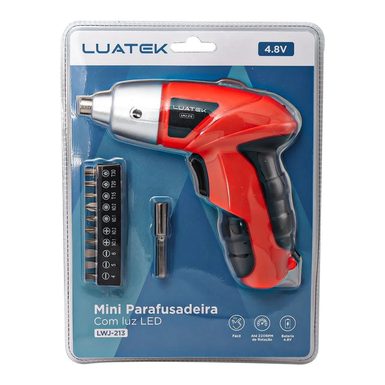 Mini Parafusadeira com Luz LED 4.8V Luatek LWJ-213