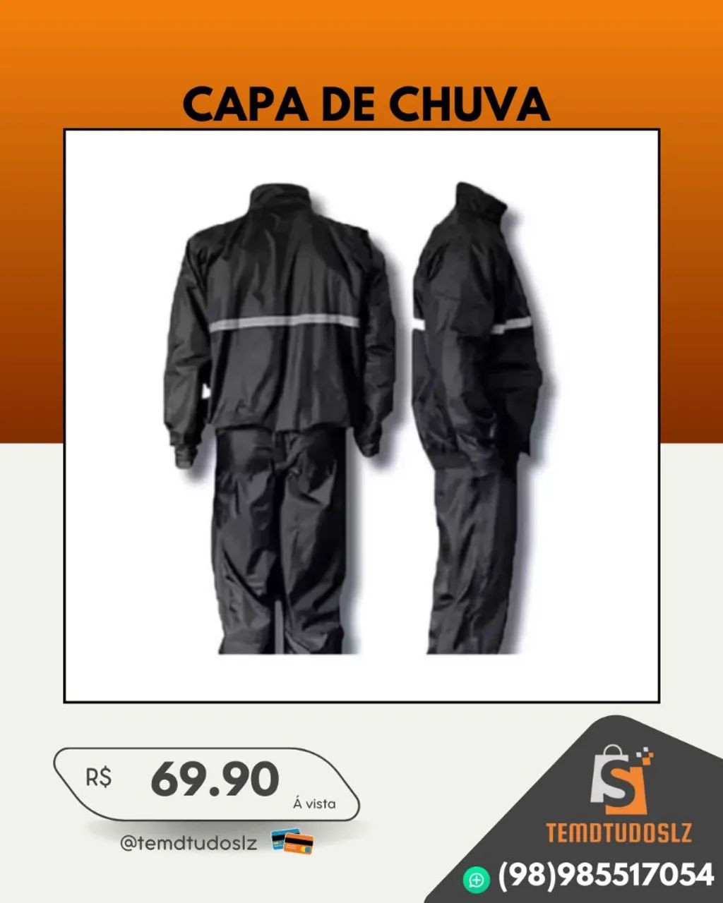 Capa de chuva pra motoqueiro 