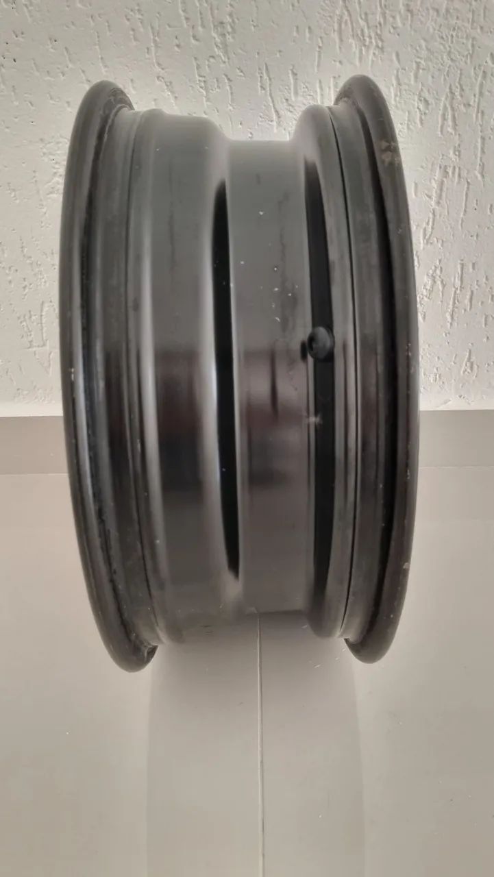 JOGO RODAS DE FERRO ARO 16, FURAÇÃO 4X100 ORIGINAL NISSAN, COM AS CALOTAS. - Foto 5