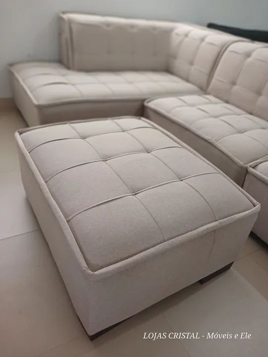 Sofá de Canto Modular Bege - Foto 3