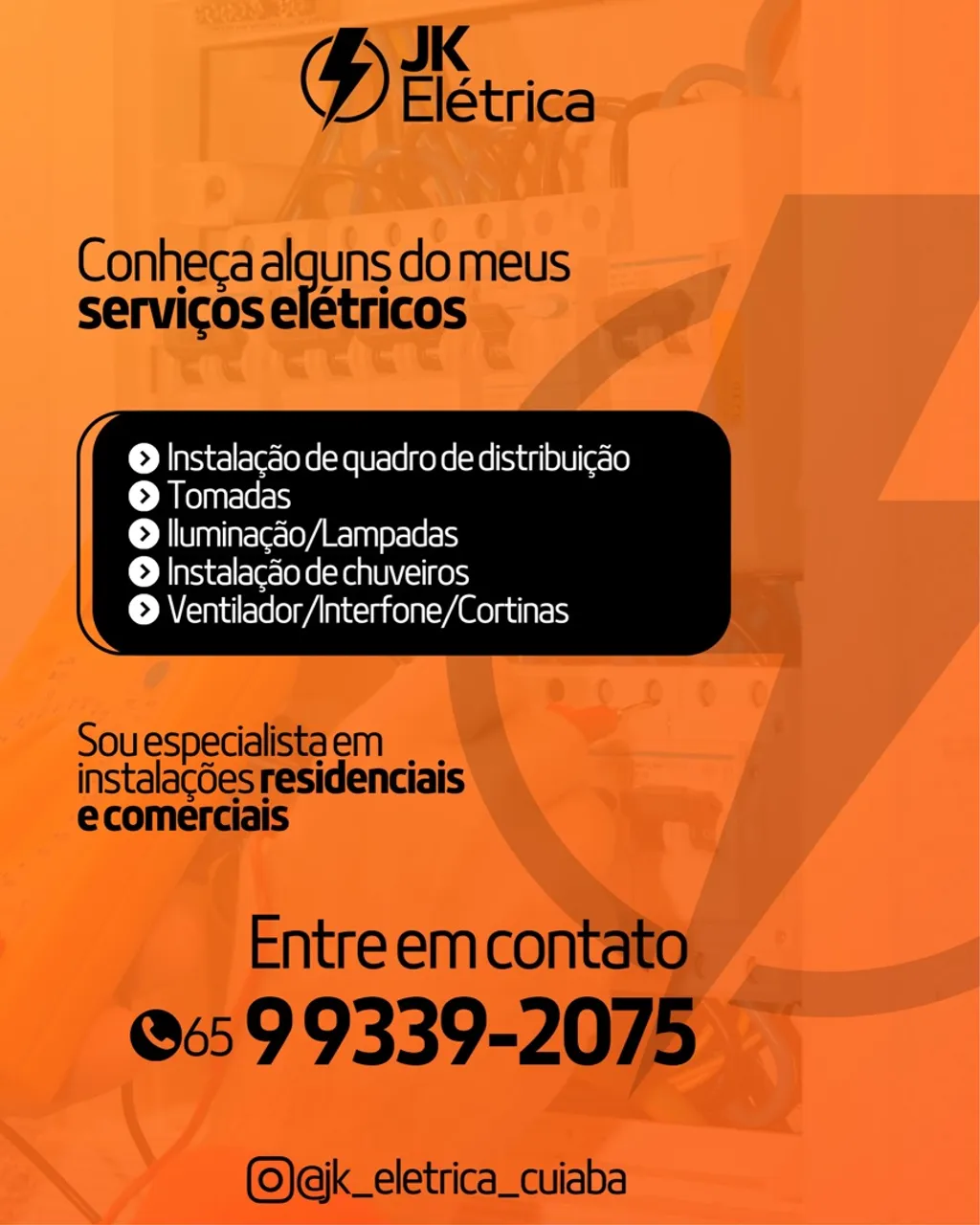 Instalações elétricas residenciais e comerciais alta e baixa tensão