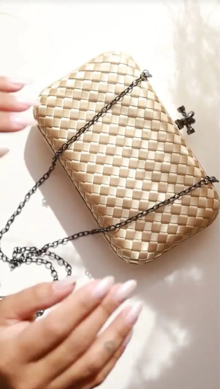 Bolsa festa clutch tresse champagne - Foto 2