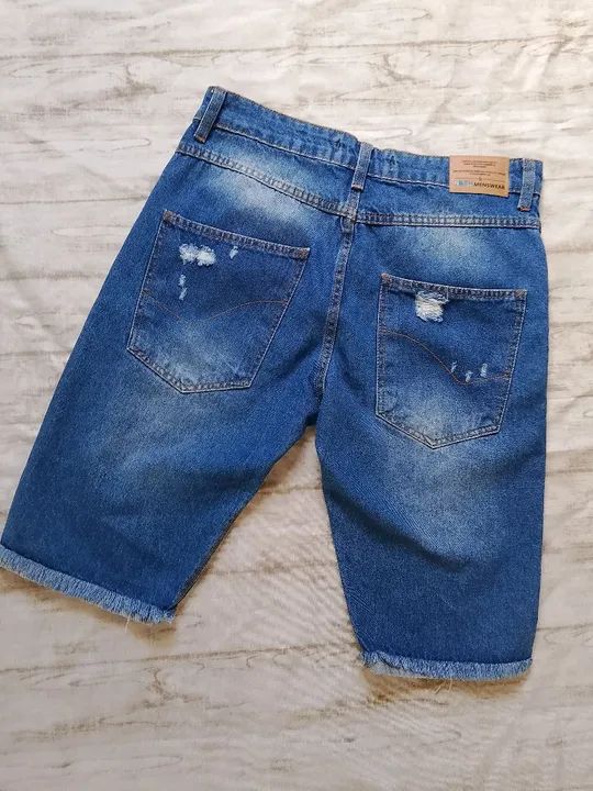 Bermuda Jeans Masculina Destroyed - Foto 4