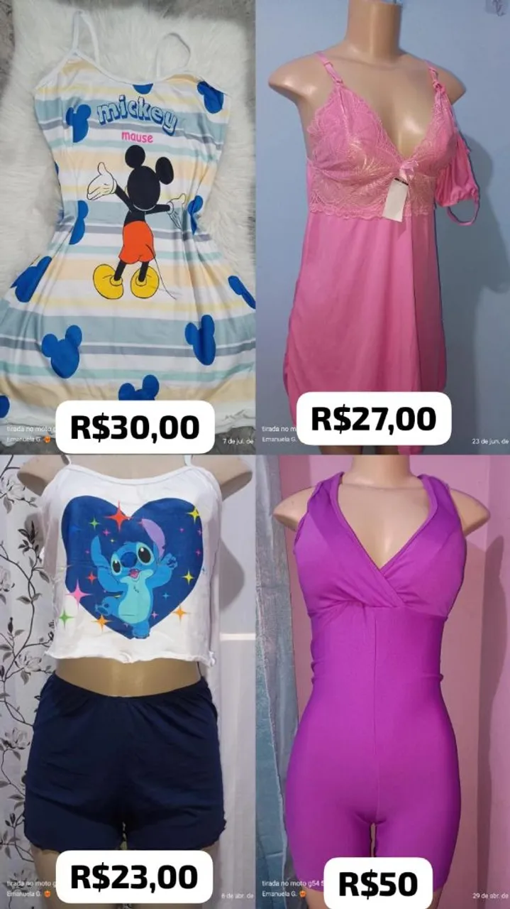Lingerie, Macacão e Shorts Disney